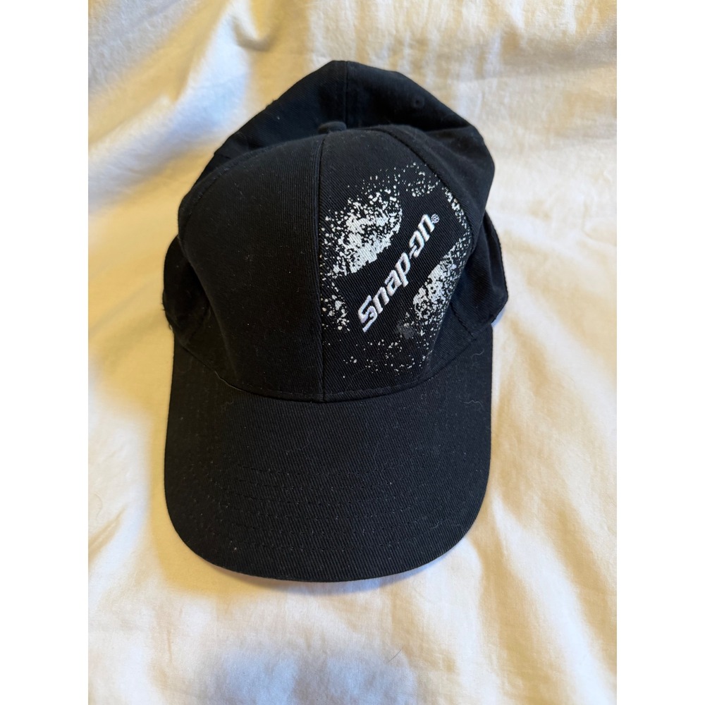 Snap-on Tools Black Baseball Cap K-Products Stretch Fit Hat Distressed Logo OSFA